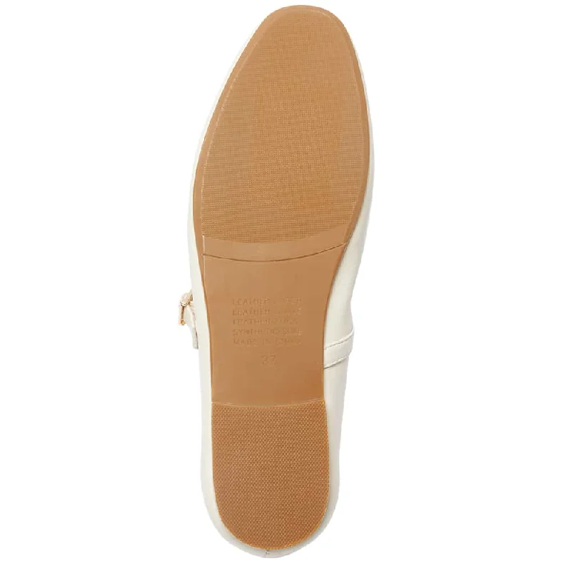 Athena Flat in Ivory Leather