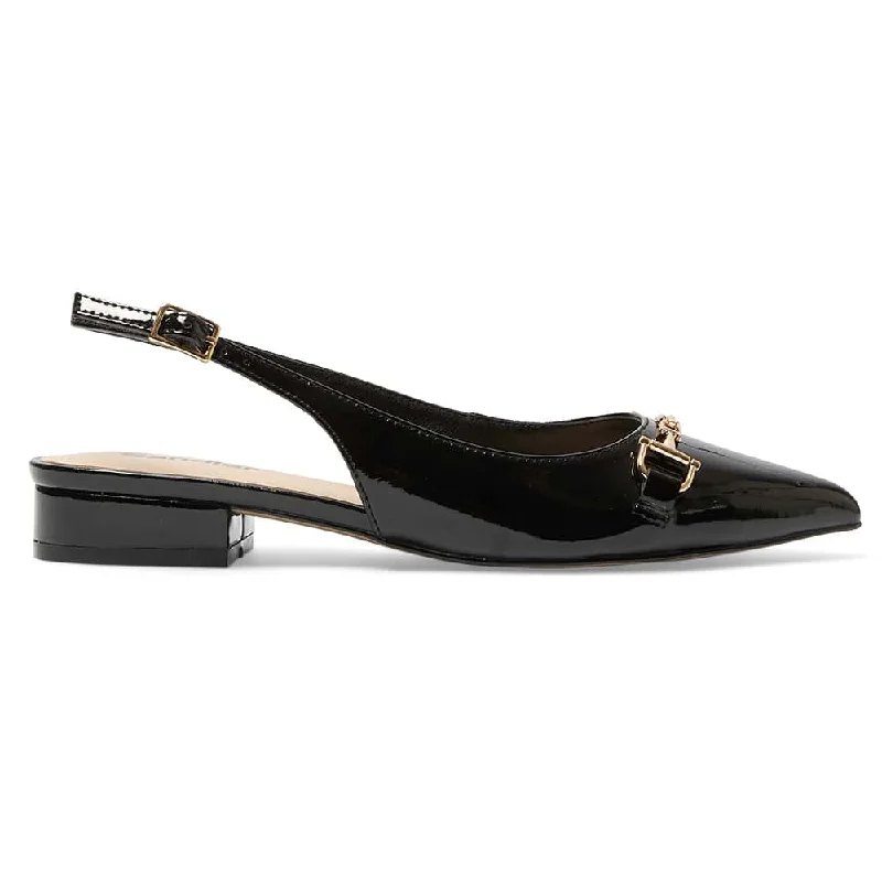 Becky Flat in Black Patent