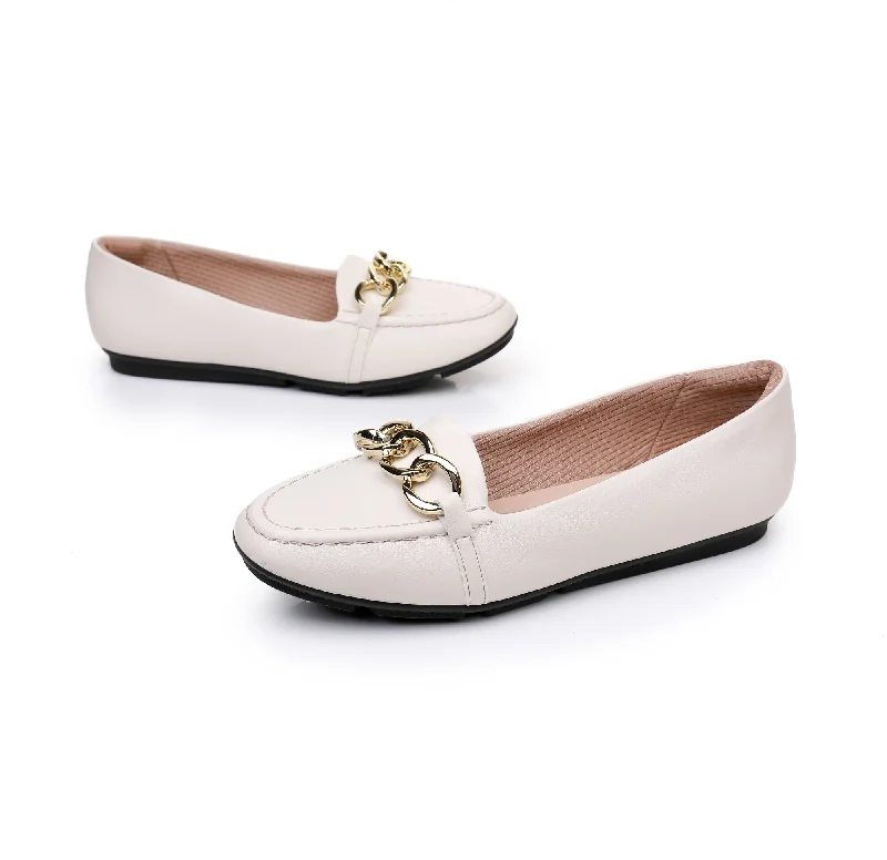 White Napa Flat Women Shoes (122.010)