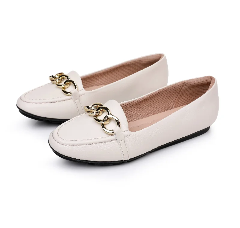 White Napa Flat Women Shoes (122.010)