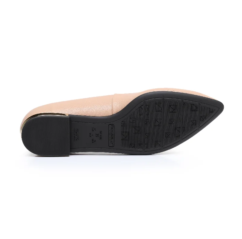 Sleek Deco Point Flats - Nude (274.054)