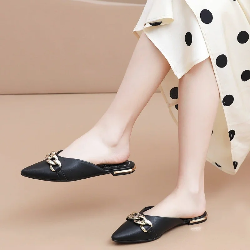 Elegant Mule Flats - Black  (274.075)