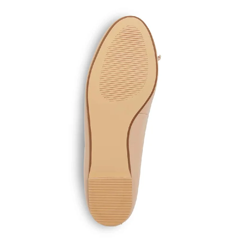 Fonteyn Flat in Nude Leather