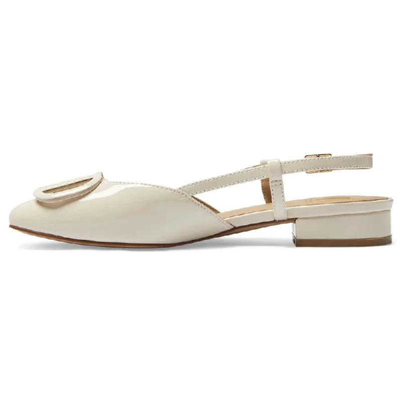 Jasmine Flat in Bone Patent