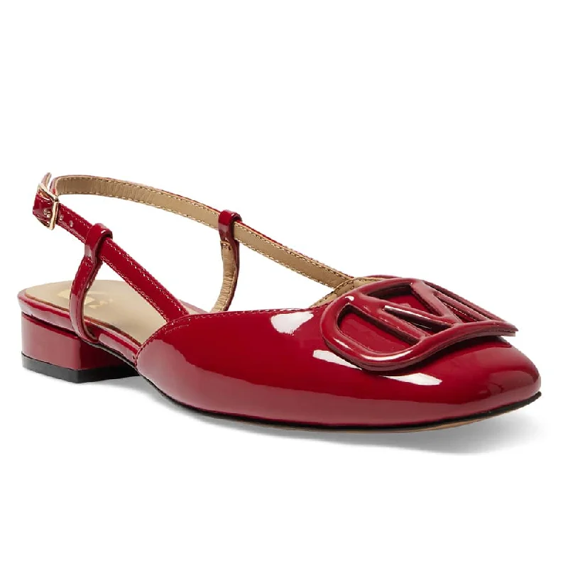 Jasmine Flat in Red Patent