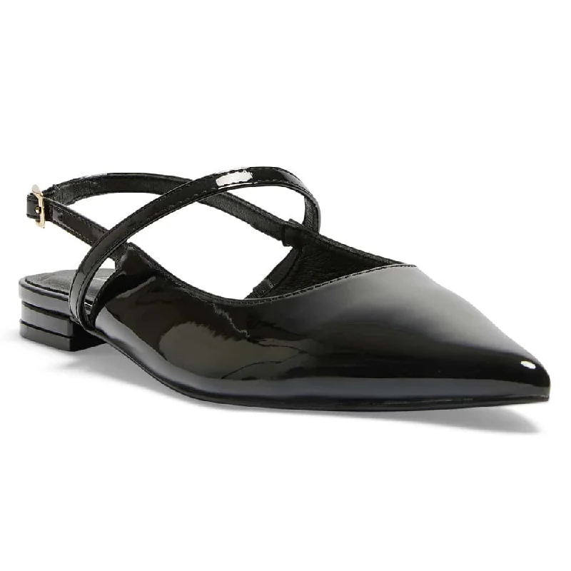 Katie Flat in Black Patent