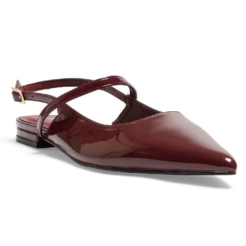 Katie Flat in Cherry Patent