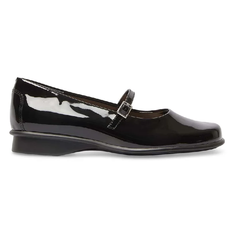 Katrina Flat in Black Patent