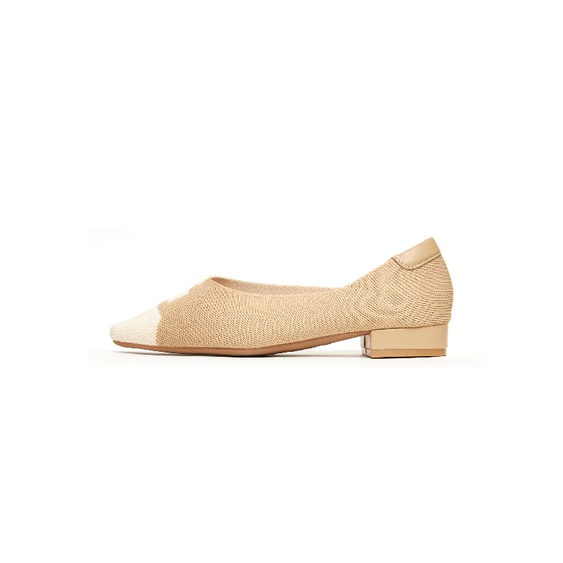 Knit Square Flats - Nude ( BEIN )