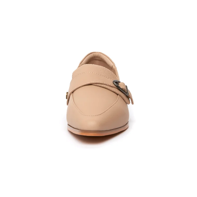 Kristy Buckle Loafers - Nude ( BEIN )