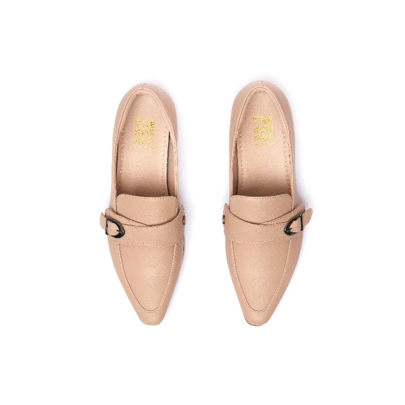 Kristy Buckle Loafers - Nude ( BEIN )