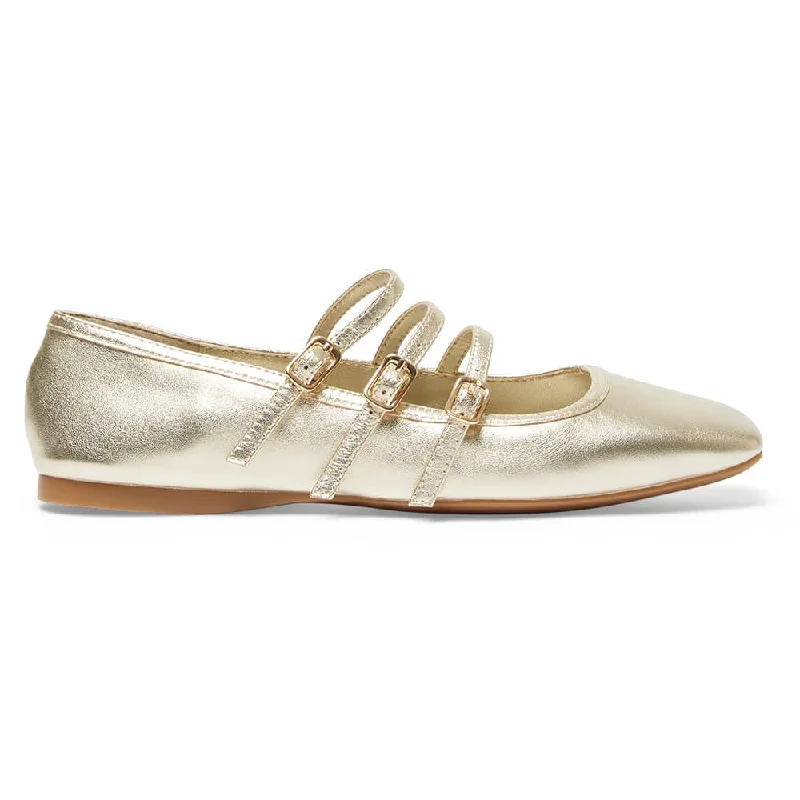 Millie Flat in Gold Metallic