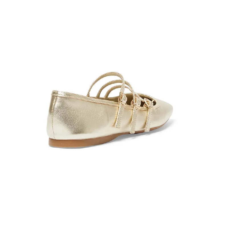 Millie Flat in Gold Metallic