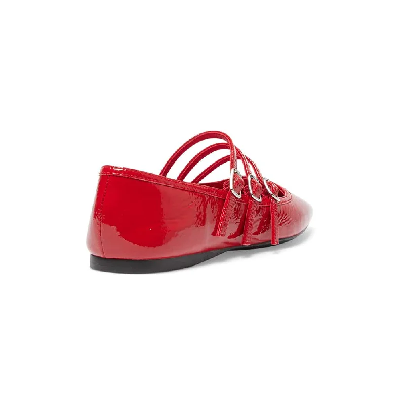 Millie Flat in Red Patent