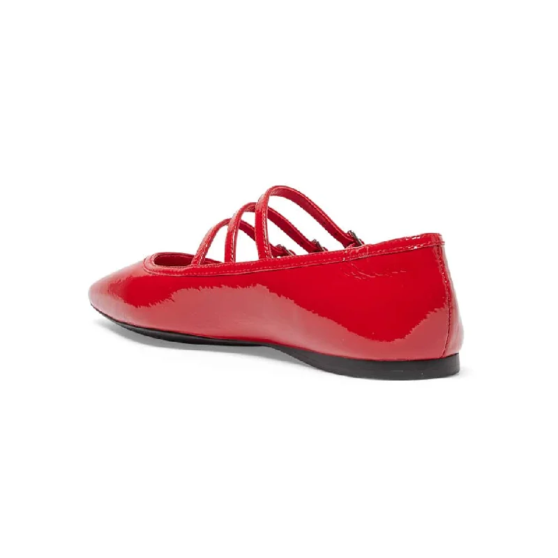 Millie Flat in Red Patent