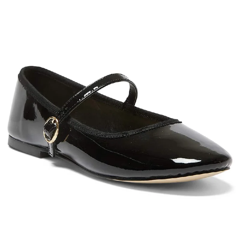 Molly Flat in Black Patent