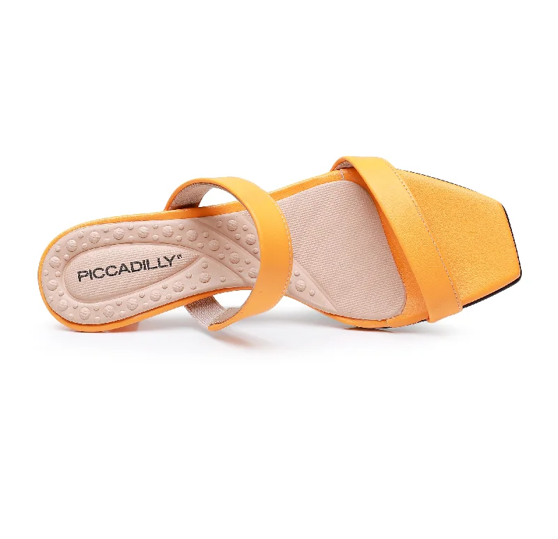 Strappy Chic Kitten Sandals - Mustard Nappa (588.001)