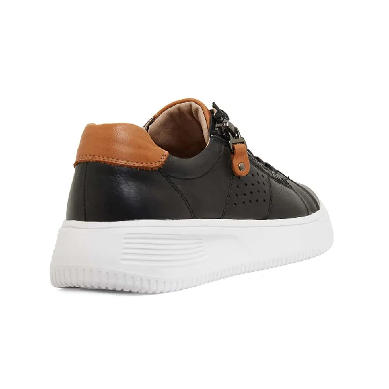 Novella Sneaker in Black And Tan Leather