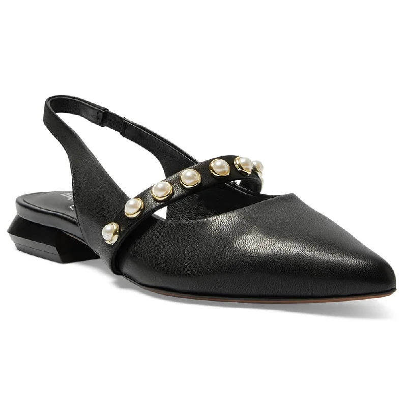 Opal Flat in Black Leather