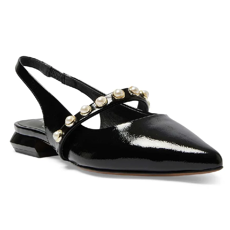 Opal Flat in Black Patent