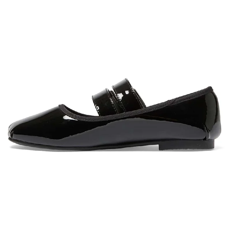 Renata Flat in Black Patent