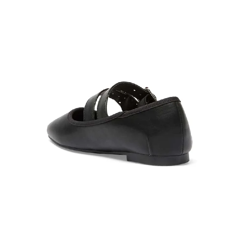 Renata Flat in Black Smooth