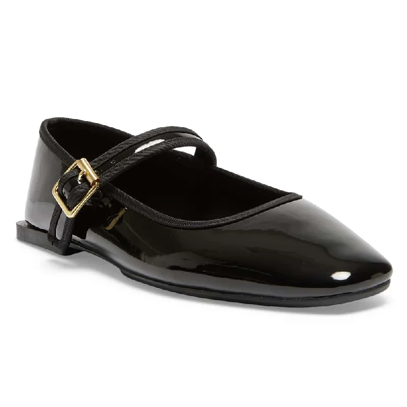 Romy Flat in Black Patent