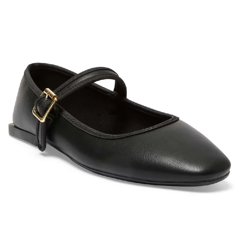 Romy Flat in Black Smooth