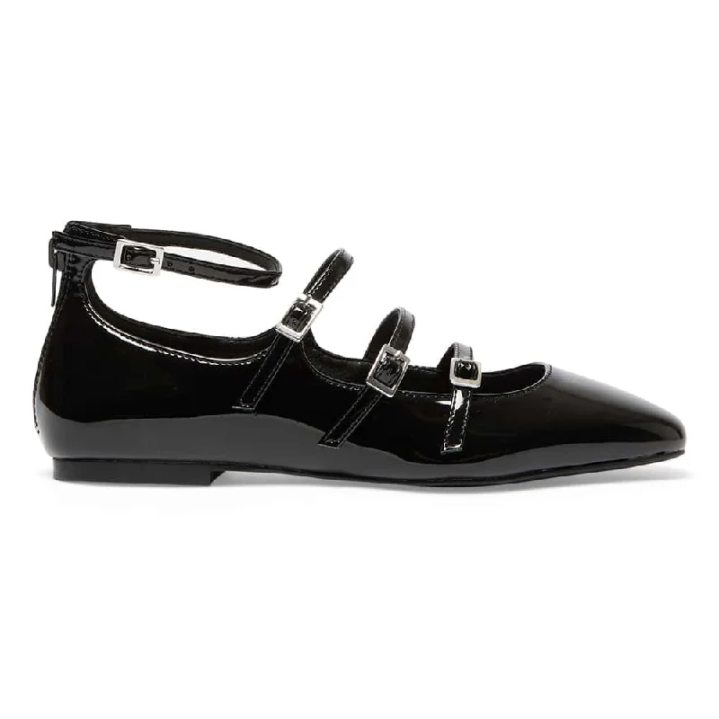 Samira Flat in Black Patent