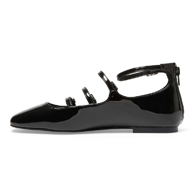 Samira Flat in Black Patent