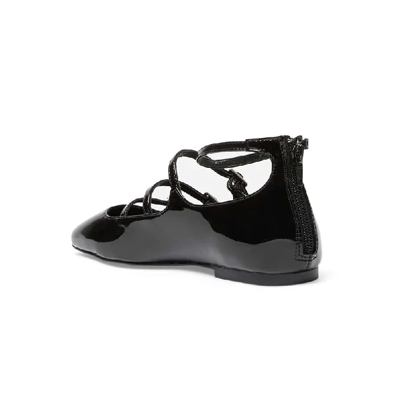 Samira Flat in Black Patent