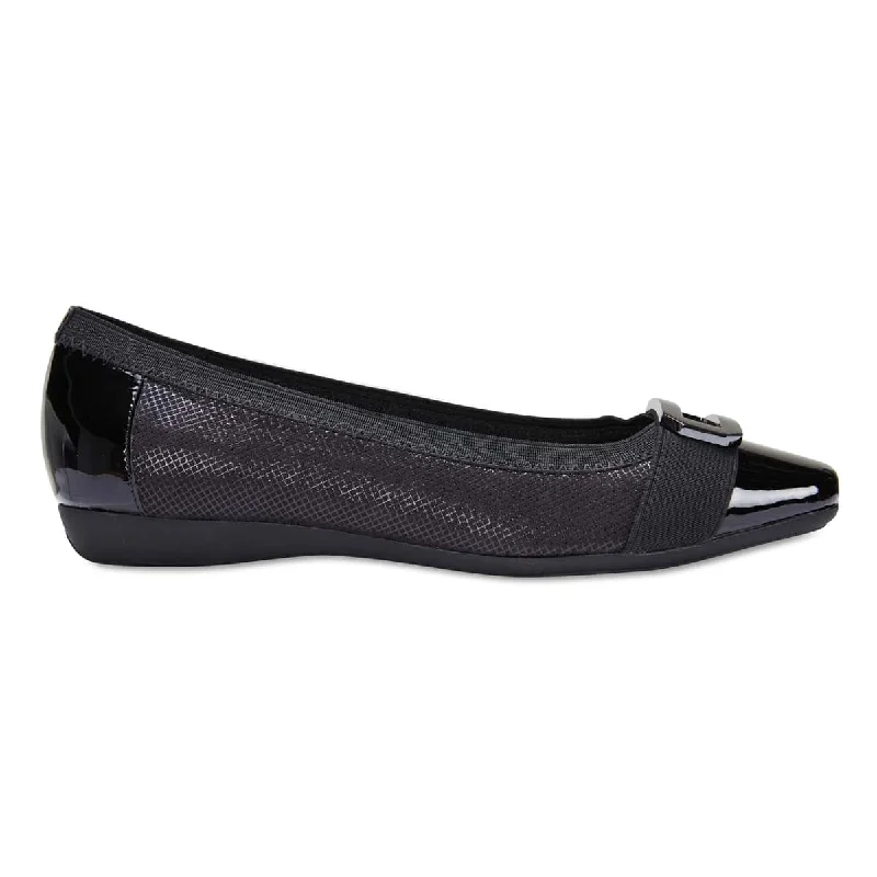 Tamsin Flat in Black Patent