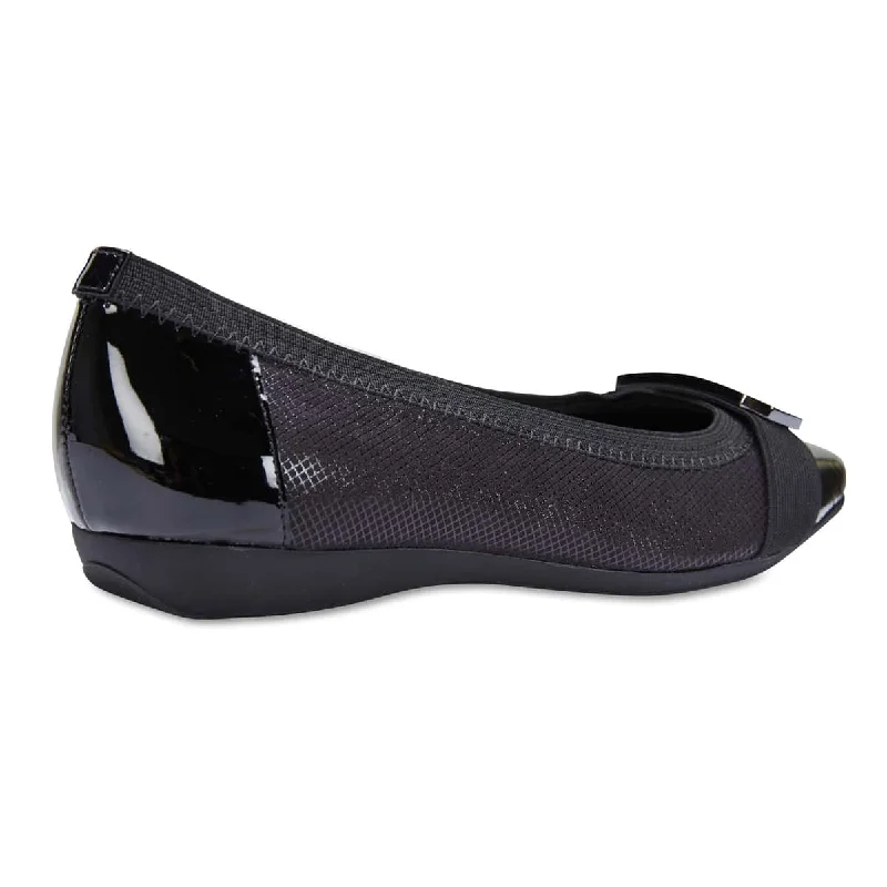 Tamsin Flat in Black Patent