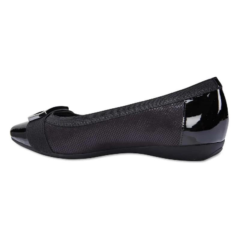 Tamsin Flat in Black Patent