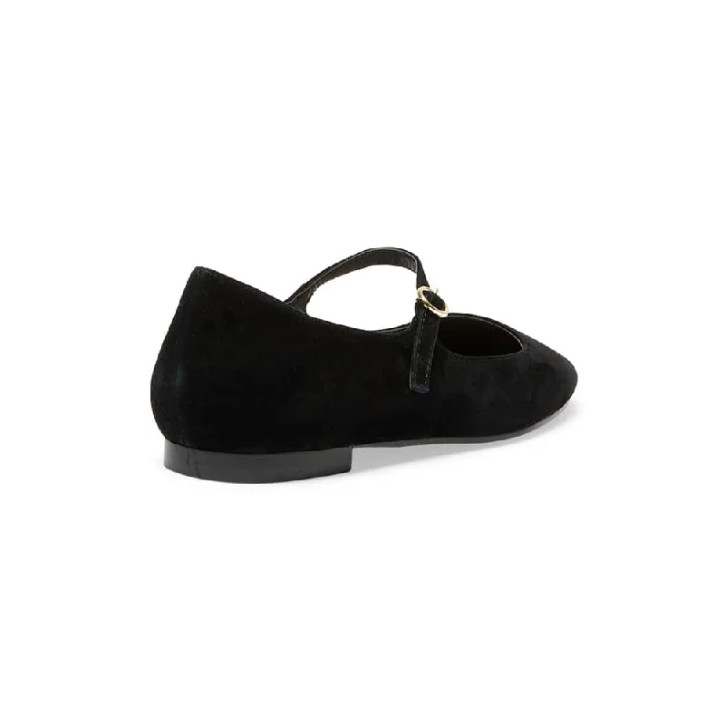 Tottie Flat in Black Suede