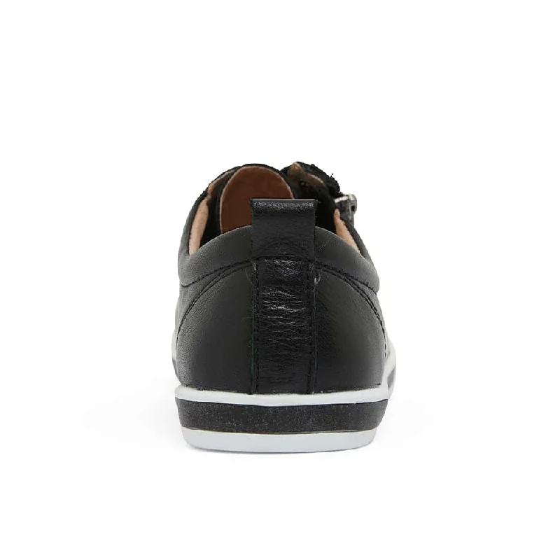 Whisper Sneaker in Black Leather