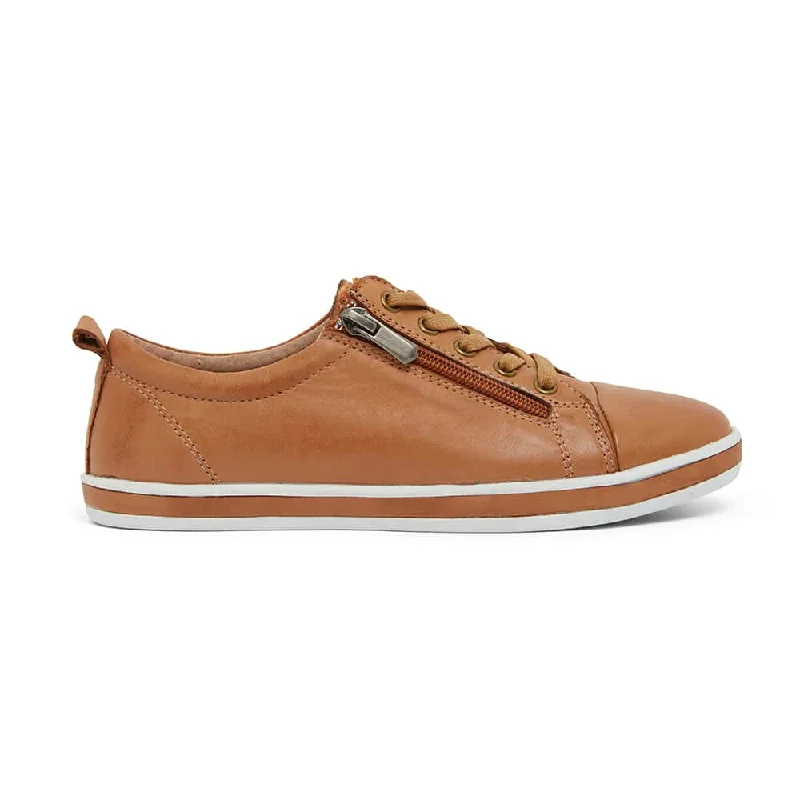 Whisper Sneaker in Tan Leather