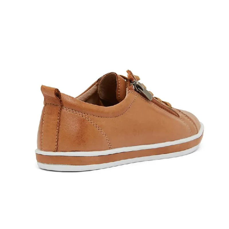 Whisper Sneaker in Tan Leather