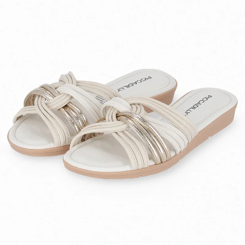 Luxe Light Flip-Flops White & Gold (401.261)