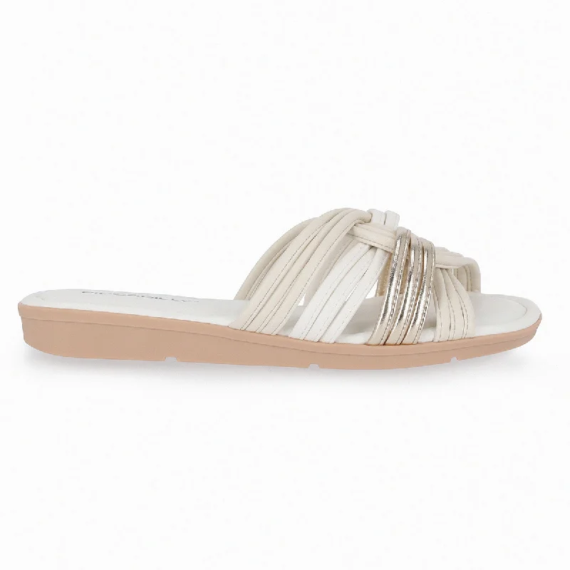 Luxe Light Flip-Flops White & Gold (401.261)