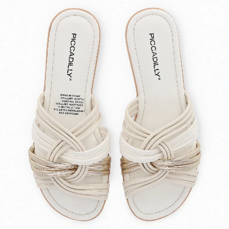 Luxe Light Flip-Flops White & Gold (401.261)